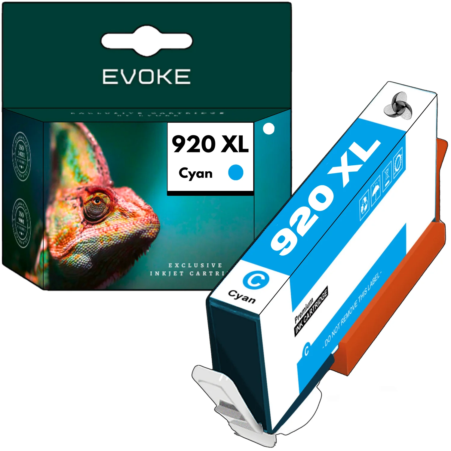 Evoke Compatibele Inkt voor Hp 920XL Hp920 Cd972Ae Cyaan 15 ml 1750 Pagina's Officejet 6000 6000 Wireless 6500 6500A 6500A Plus 6500 Wireless 7000 7500A 7500A Wireless