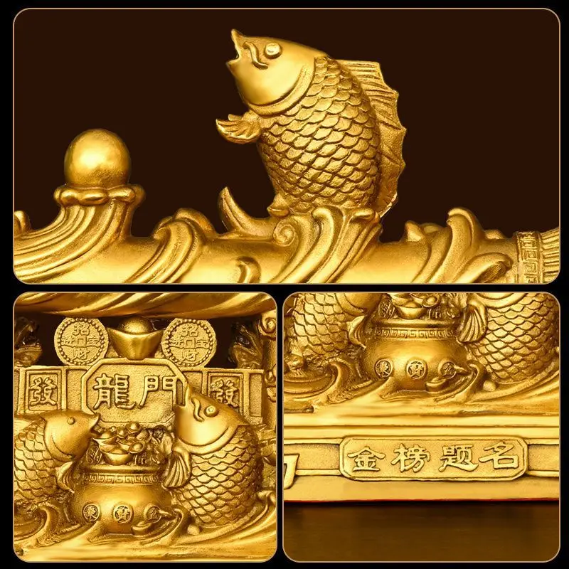 Copper Wenchang Pen Ornament, Fish Leaping Over The Dragon Gate, Calligraphy Brush, Gift For Students' Success In Exams, Desk Ha