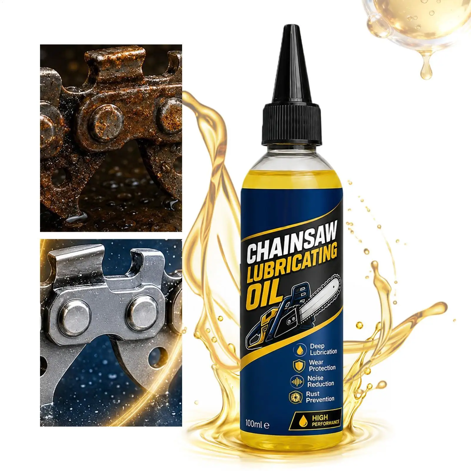 Chainsaw Oil 100ml Saw Bar Chain Lubricant Anti Rust Chainsaw Oil for Home Industry Construction Outdoor Workshop Farm Ranch