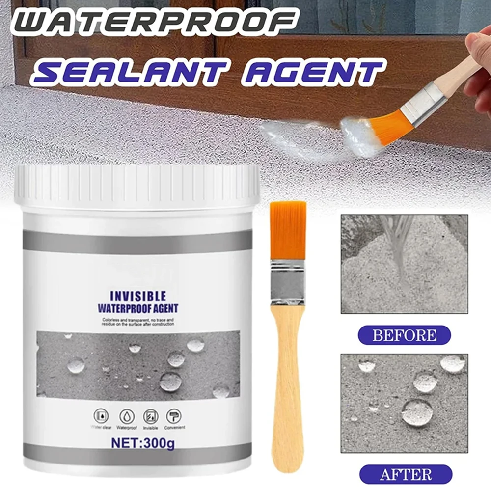 300g Waterproof Sealant Transparent Waterproof Invisible Adhesive Wall Roof Pipeline Leak Prevention Repair Sealing Coating