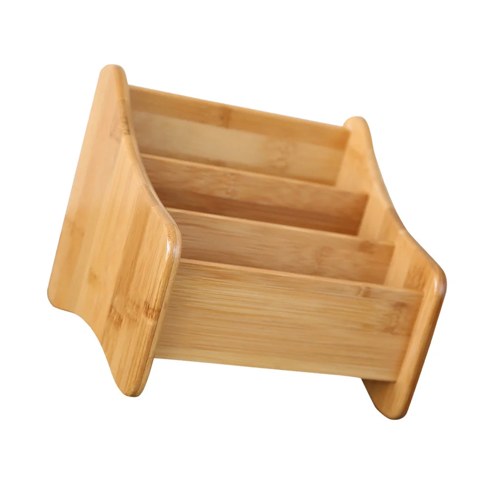 Schreibtisch-Organizer aus Bambus, 3-Gitter-Aufbewahrungsbox für Fernbedienung, Snacks, Kosmetik, Heimbüro, Halter, multifunktionale Tischaufbewahrung
