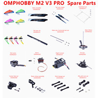 OMPHOBBY M2 V3 PRO RC Helicopter Spare Parts Propeller Motor Servo shell Vertical wing landing gear cross plate Flight Control