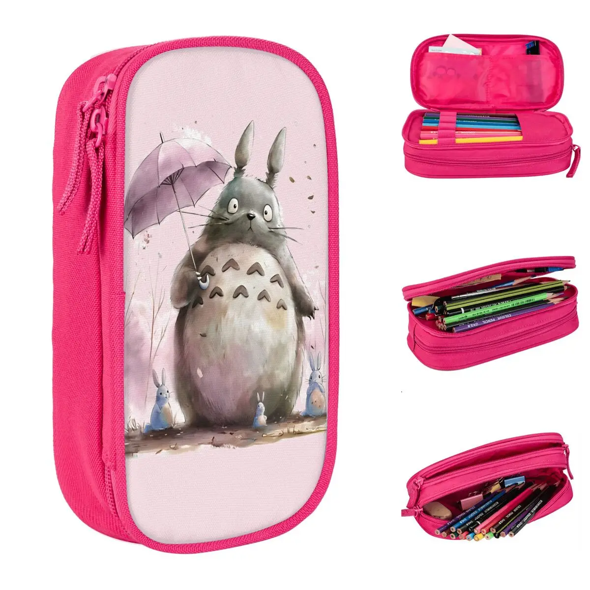 Lovely Anime T-TotoroS Pencil Case Cartoon Pencilcases Pen Box Kids Big Capacity Bag Students School Gift Stationery