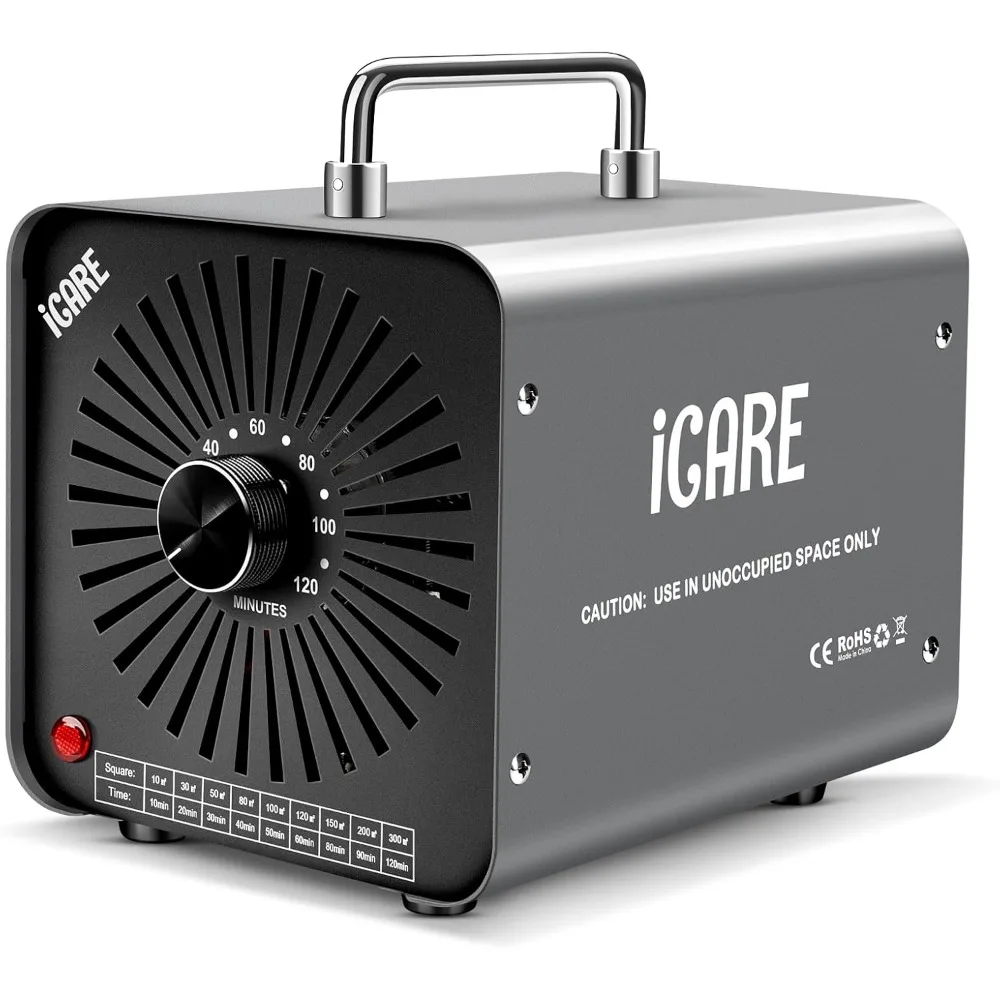 

48,000mg/h Ozone Generator with Timer, Portable Air Purifier for Odor Removal in Home, Car, Office