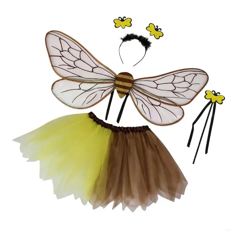 Bees Costume for Adult Kids Honeybee Costume Set Halloween Cosplay Costumes 
