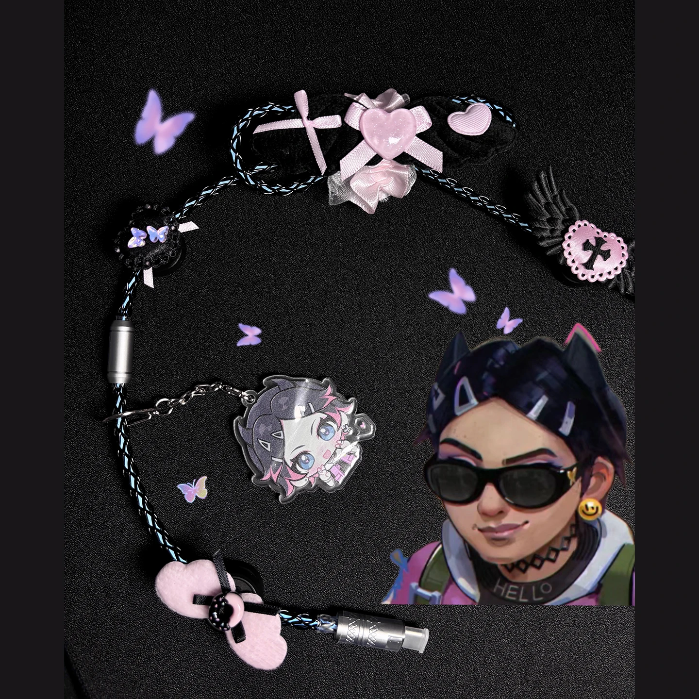 

Кабель клавиатуры RGB с тематикой гвоздей, полный излучающий свет, 8K, частота возврата, 1,3 м, монокристаллическая медь, магнитная ось, клавиатурный кабель-авиатор