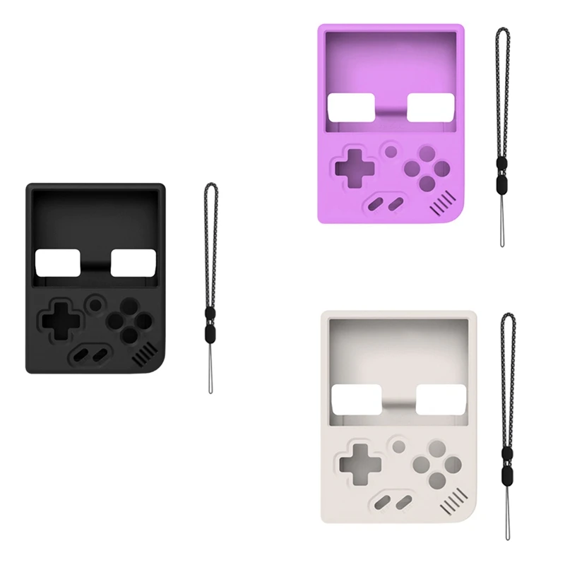 For MIYOO Mini Plus Game Console Protective Silicone Case Soft Cover Anti-Slip Sleeve With Lanyard