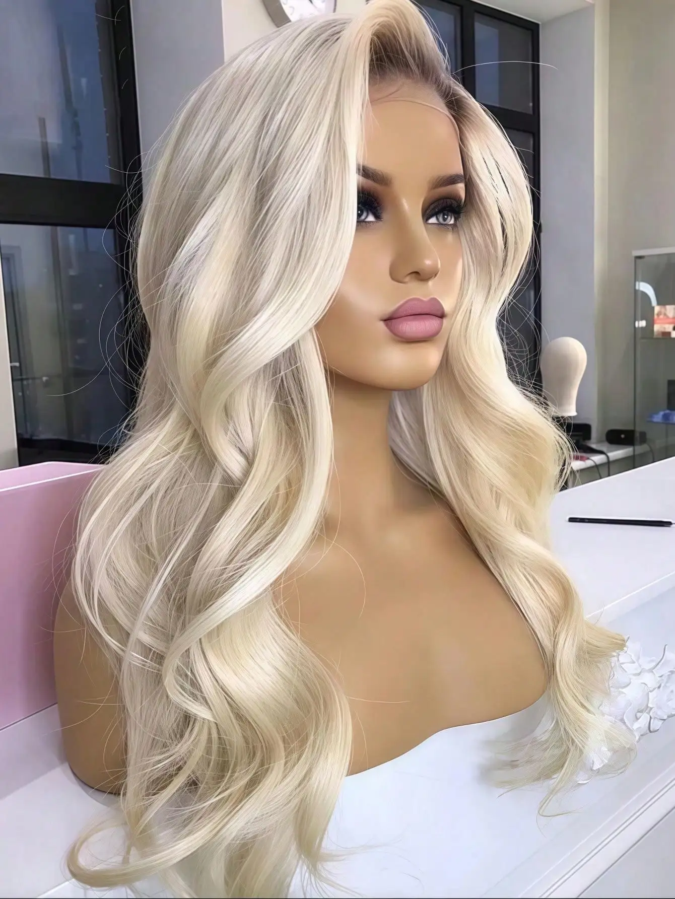 

180 Density Ombre Blonde Wave Lace Front Wigs Human Hair 13x4 HD Transparent Lace Front Wigs for Women Pre Plucked Glueless wigs