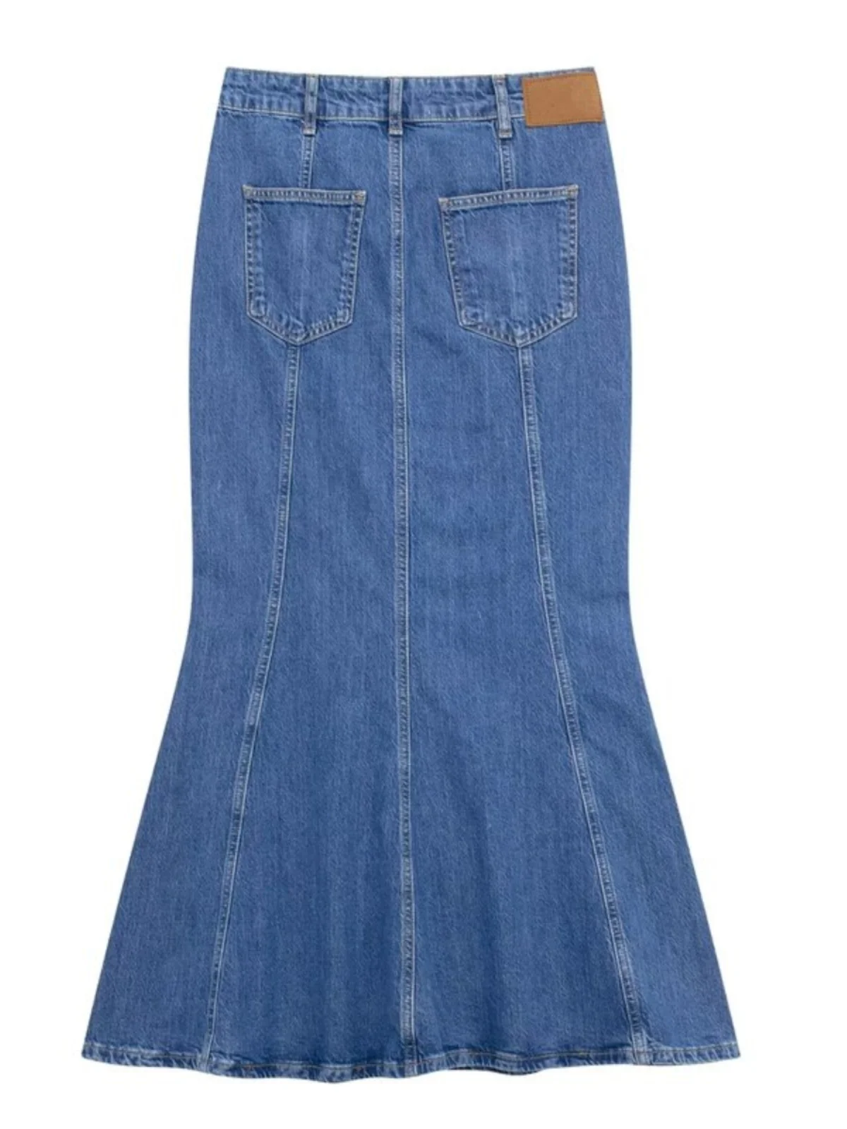 

Spring 2024 Faion Versatile Slim Fit Midi Denim Skirt mid Waist Design All Match f Skirt Ele Ladies Premium Apparel