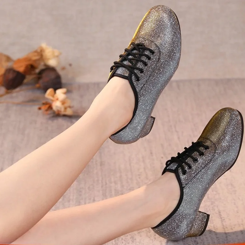 أحذية قاعة الرقص المهنية امرأة مغلقة اصبع القدم ممارسة الأداء الحديثة رقص الجاز حذاء امرأة سوداء أحذية الرقص اللاتينية