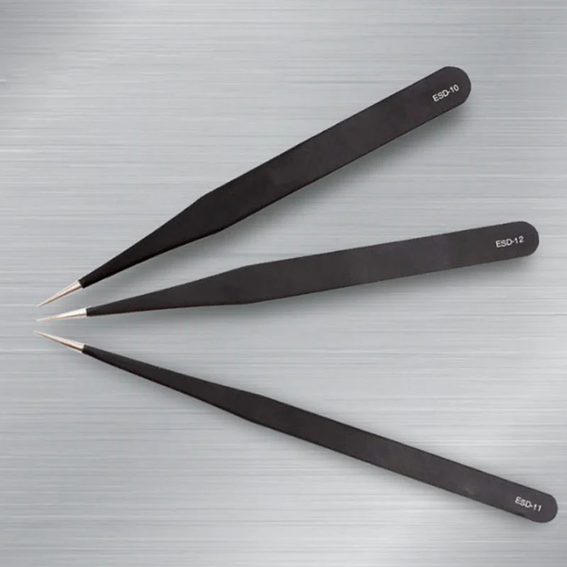 Stainless Steel Eyelash Tweezers Multi-style Black Curved Straight Eyelash Tweezers Beauty Lashes Extensions Picking Tool