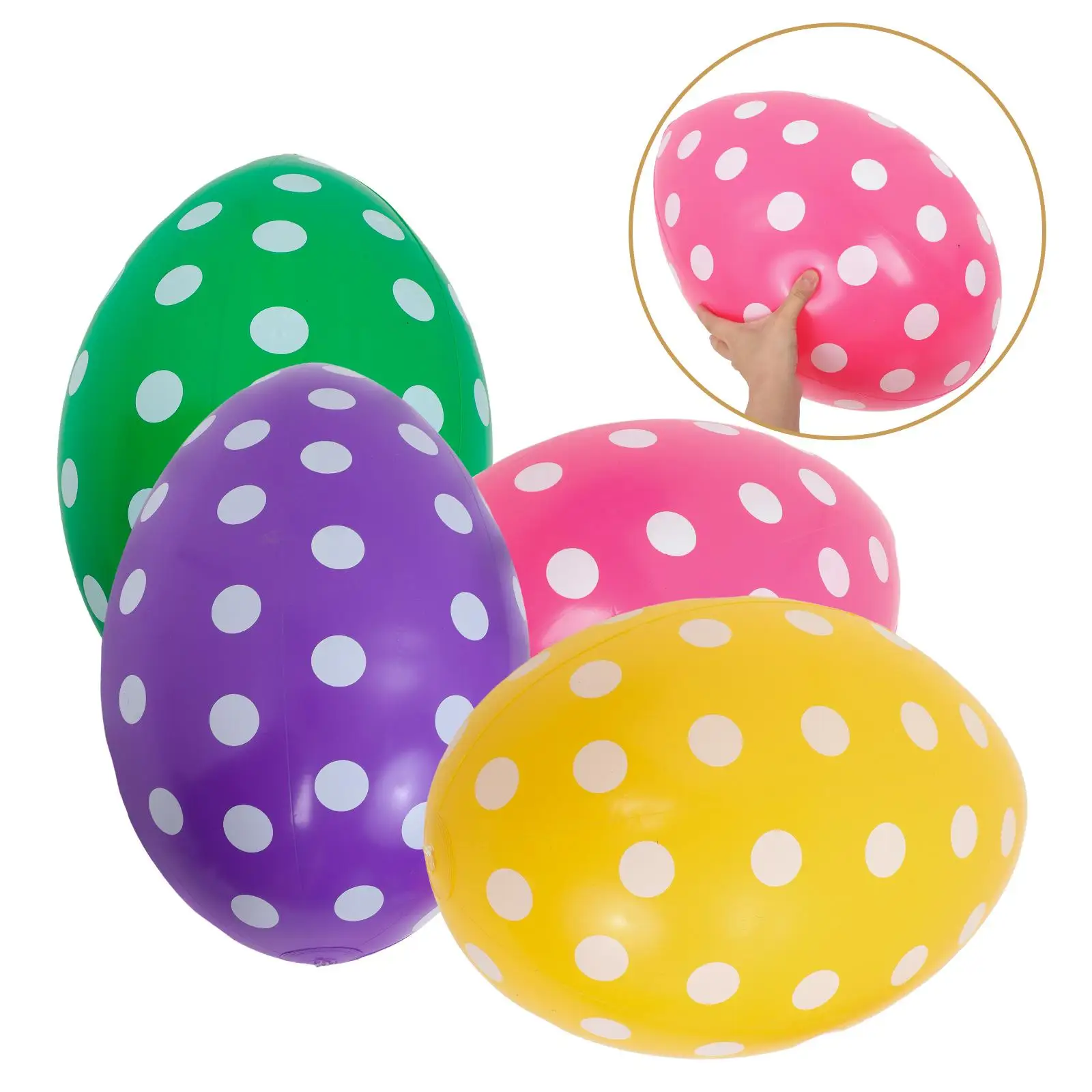 4 pezzi di uova gonfiabili pasquali decorazioni in PVC forniture per feste all'aperto grandi palloncini jumbo feste festive di Pasqua