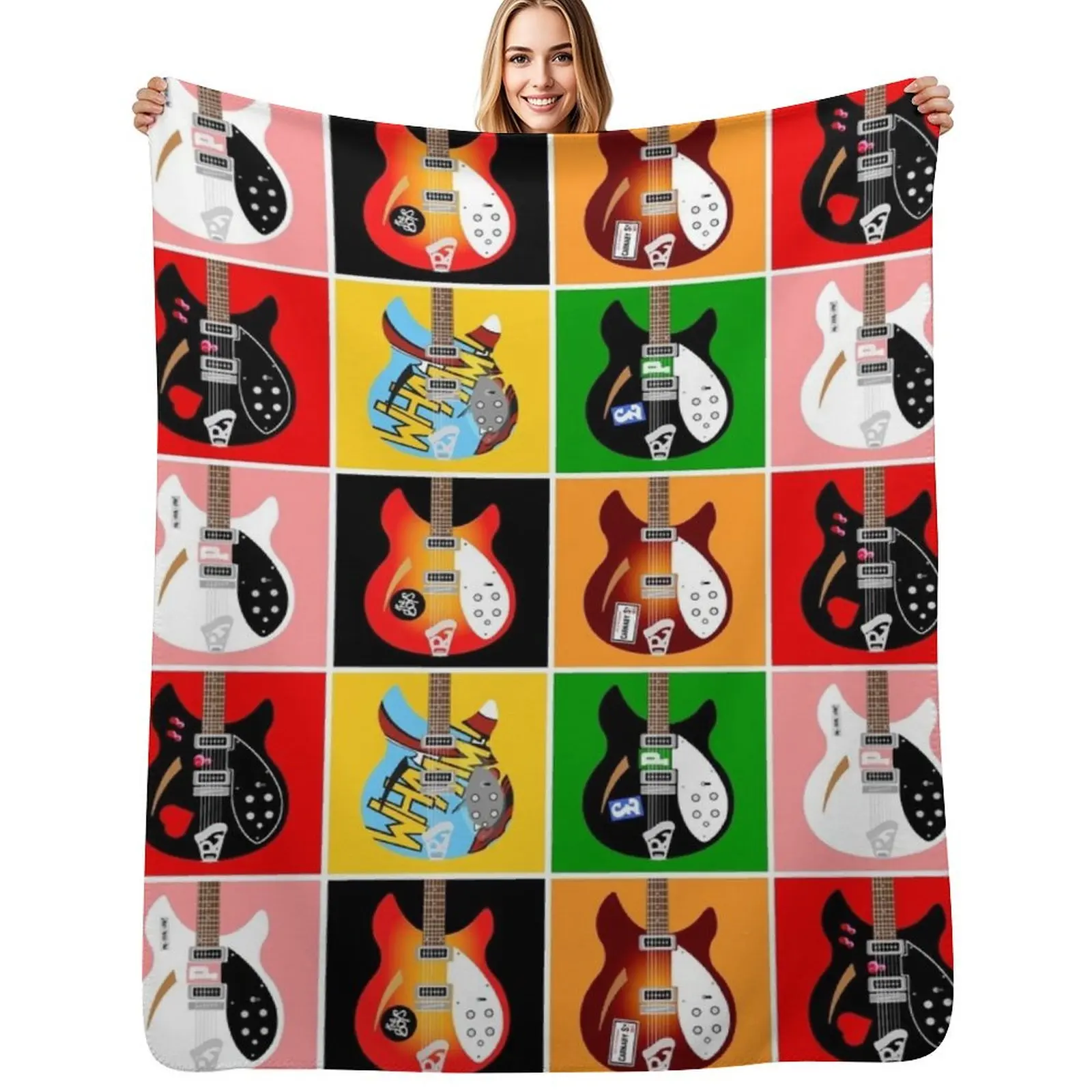Paul Weller's Jam Rickenbacker Guitars Throw Blanket Elegant Warm Throw Blanket for Hotel Home