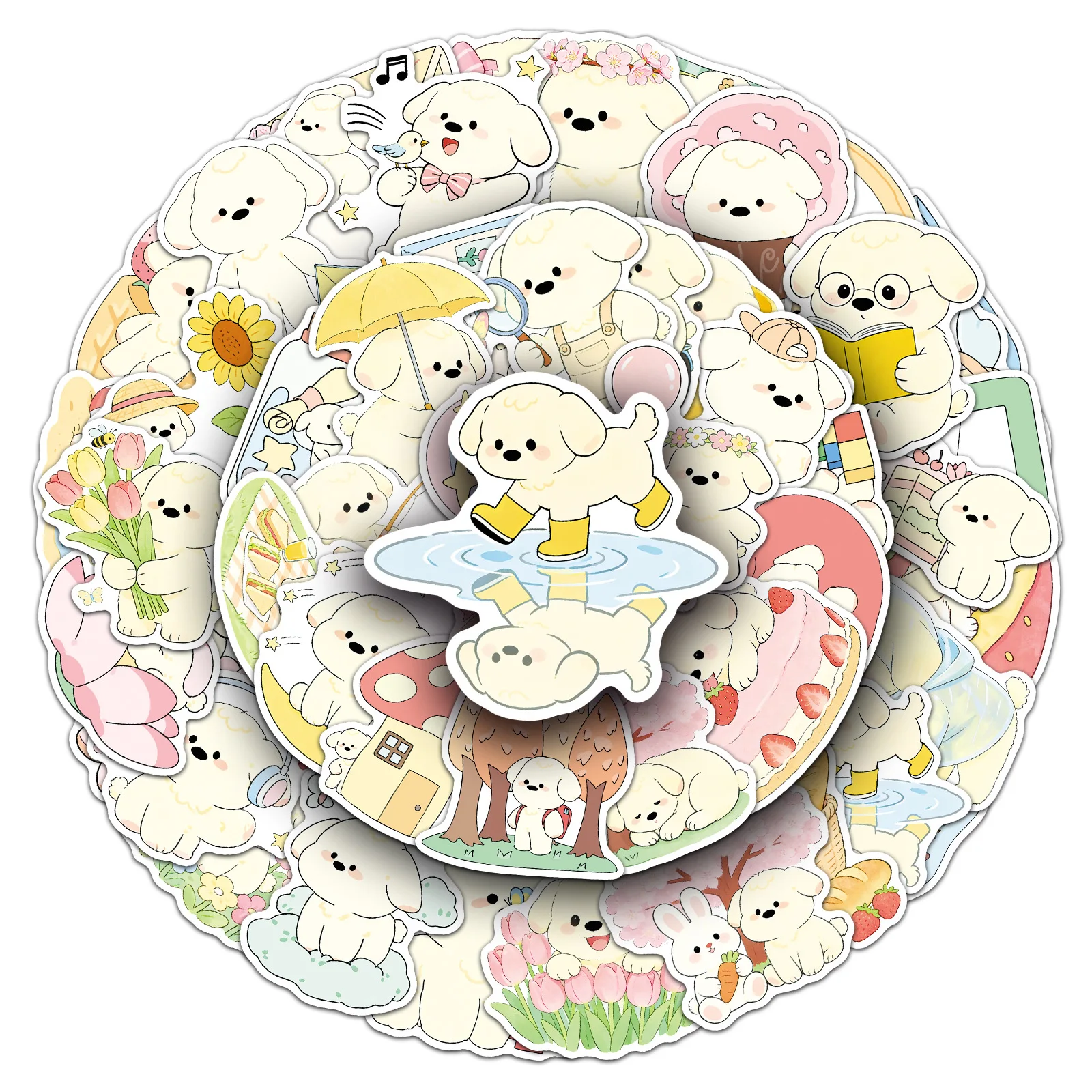 

10/52PCS Spring Puppy Sticker Cute Pet Graffiti Decal Kids Toy Gift for Stationery Box Water Cup Guitar Laptop Scrapbook