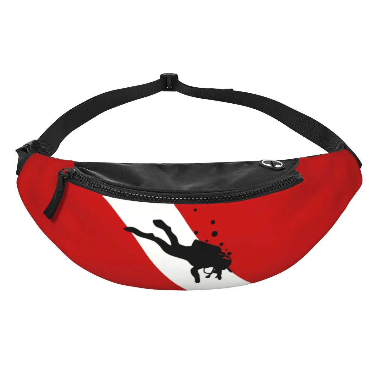 Scuba Dive Flag Bubble Fanny Pack Men Women Fashion Diving Diver Crossbody Waist Bag for Travel Cycling Phone Money Pouch