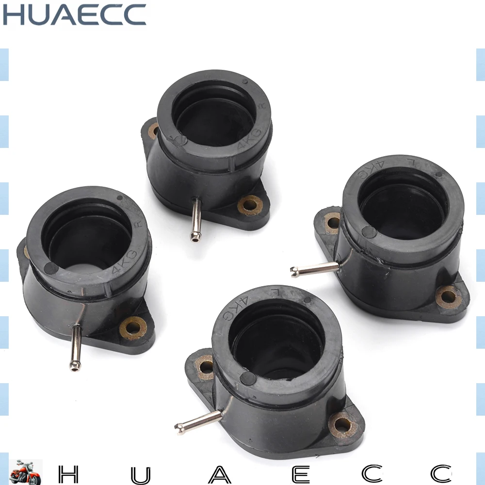 4pcs Carburetor Adapter Intake Manifold Boots Interface for Yamaha XJR1200 1994-1998 XJR1300 1998-2001 4KG-13586-00 4KG-13596-00