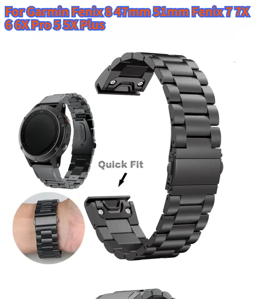 Edelstahlarmband für Garmin Epix Gen 2 Tactix 7 Pro Metallarmband für Fenix 8 7 7X 6 6X Pro 5 5X QuickFit 22mm 26mm Armband