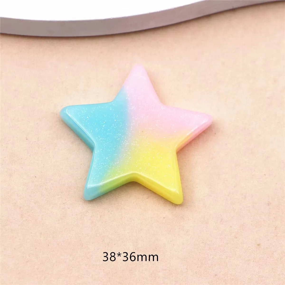 10pcs Adorable Resin Glitter F - Star Flat Back ulasan dan harga