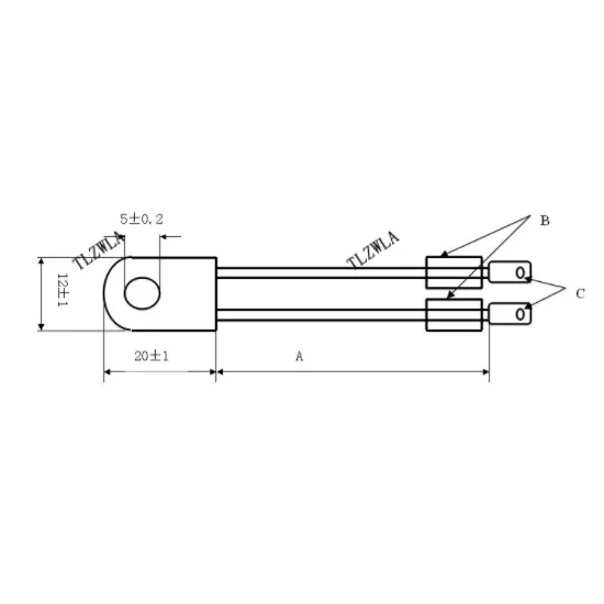 온도 보호대 열 차단 퓨즈, RH, Tf 95, 115, 125, 130, 135, 150, 180/230 도, 15A, 250V