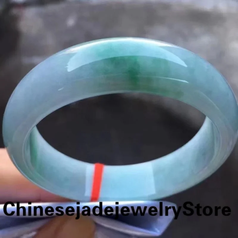 

NEW Myanmar Ice Glutinous Jadeite Bangle True Color Floating Green Jade Bracelet Exquisite Handring High Quality Fine Jewelry