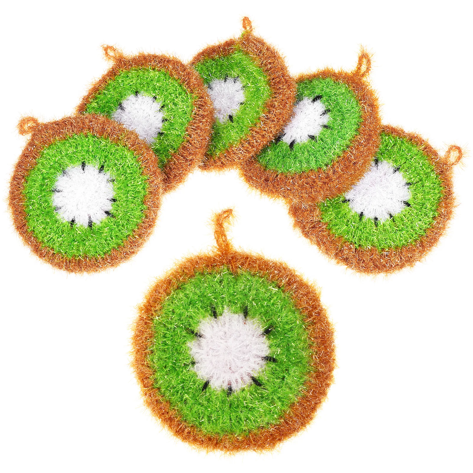

5 Pcs Dish Towel Set Fruit Shaped Sponge Sponges Cartoon Scrub Kitchen Wipe Liquid Dishwashing