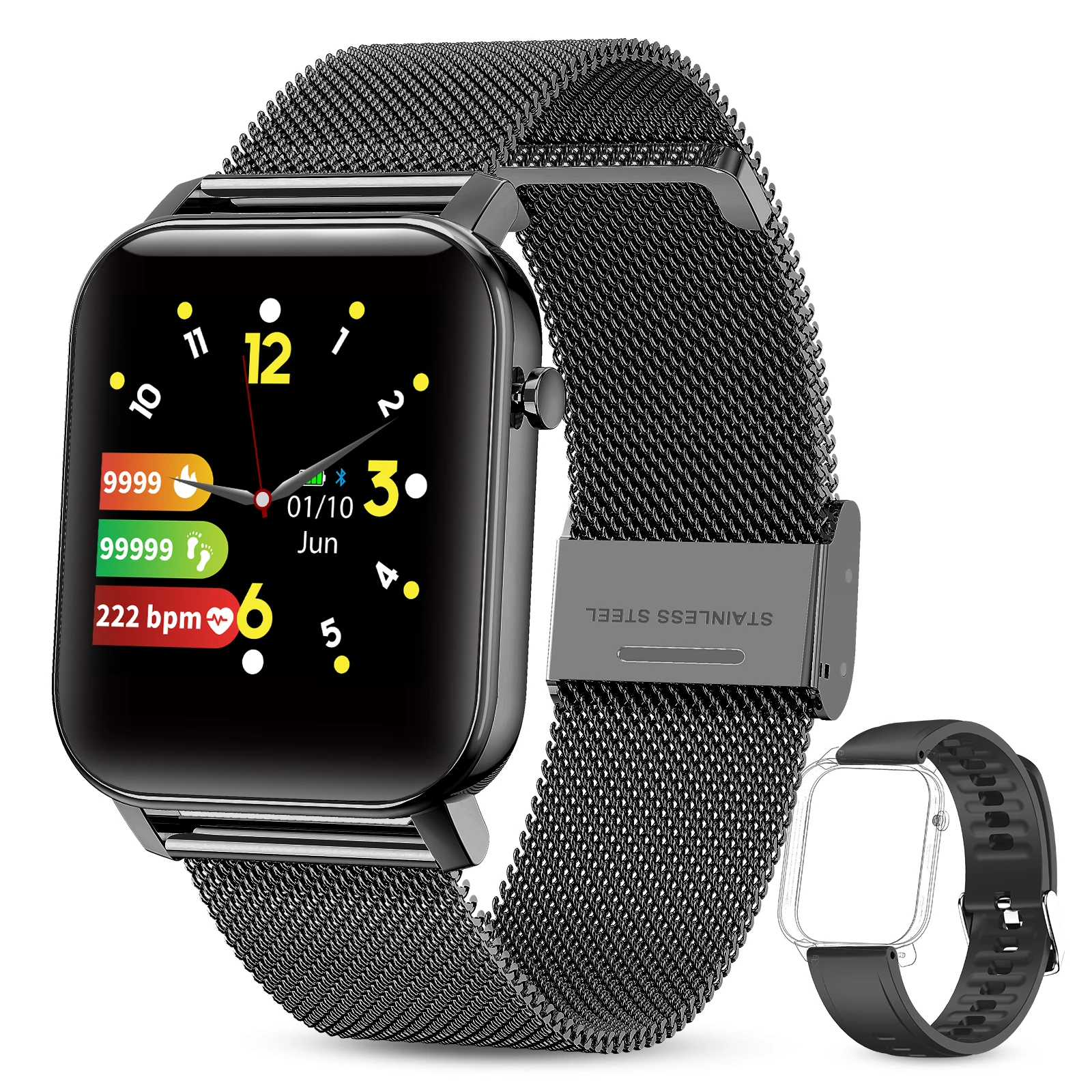 SN87 1.4 inch Full Touch Screen Heart Rate Blood Pressure SpO2 Monitor 15 Sports Modes 30 Days Standby IP68 Smart Watch