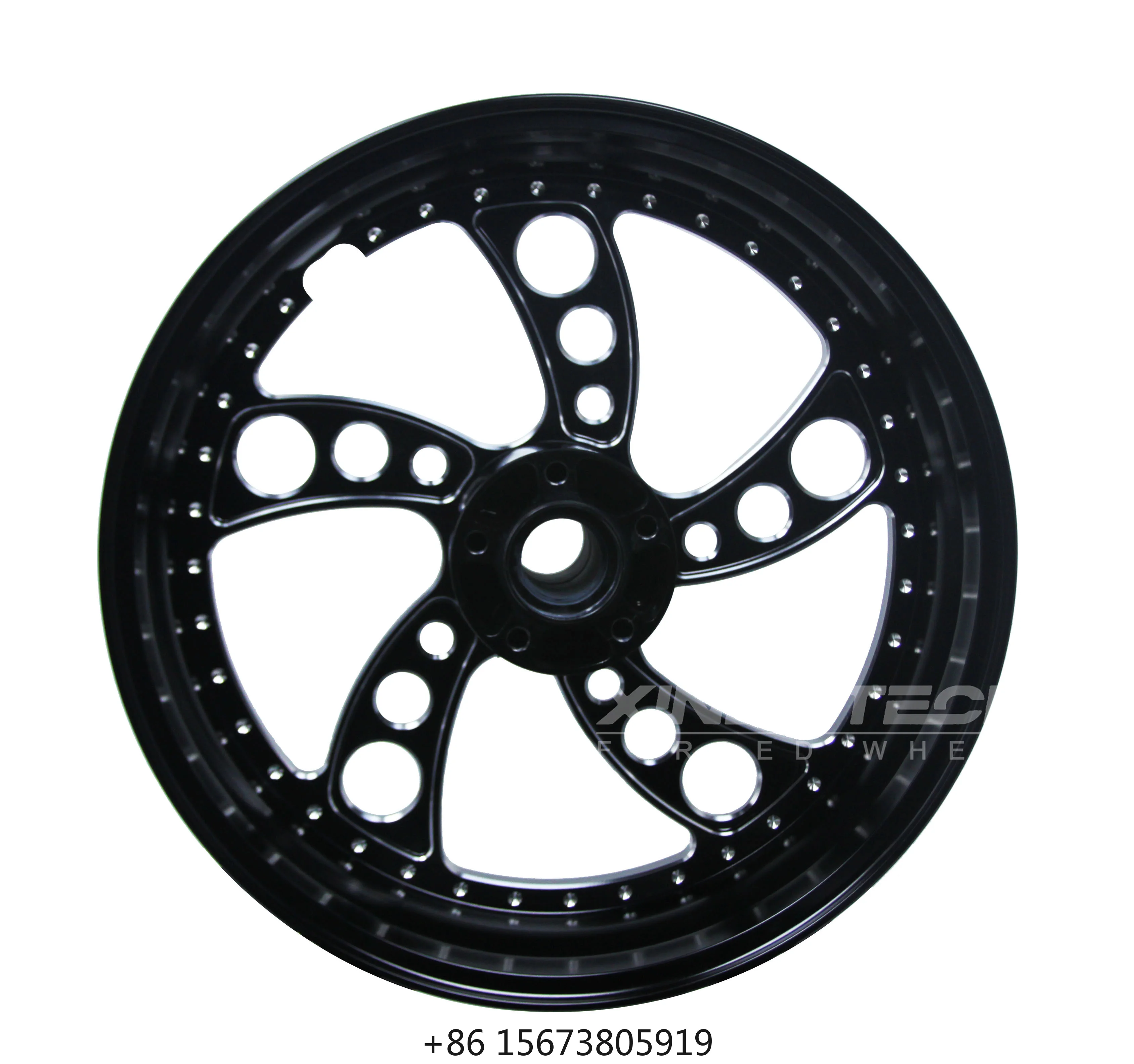 Custom Forged Motorcycle Aluminum Wheels for Harley Softail CNC Machined Black Anodized Finish OEM ODM  Wheels
