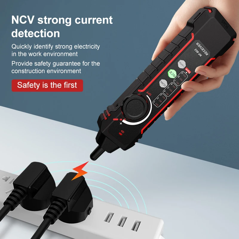 NF-802 Underground Cable Tester Locator Circuit Tracer Metal Pipe Detector Wire Tracker Tool Detects Wall\Underground Wires