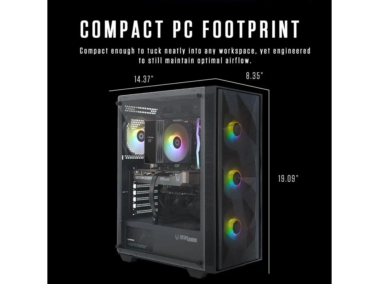PCs para Juegos ZOTAC GAMING Serie MEK - NVIDIA GeForce RTX 5050, AMD Ryzen 5 5500 4.2GHz, 16GB RGB DDR4, 1TB NVME M.2 SSD, 650W 80+ GOLD PSU, WiFi 6E, Windows 11 Home