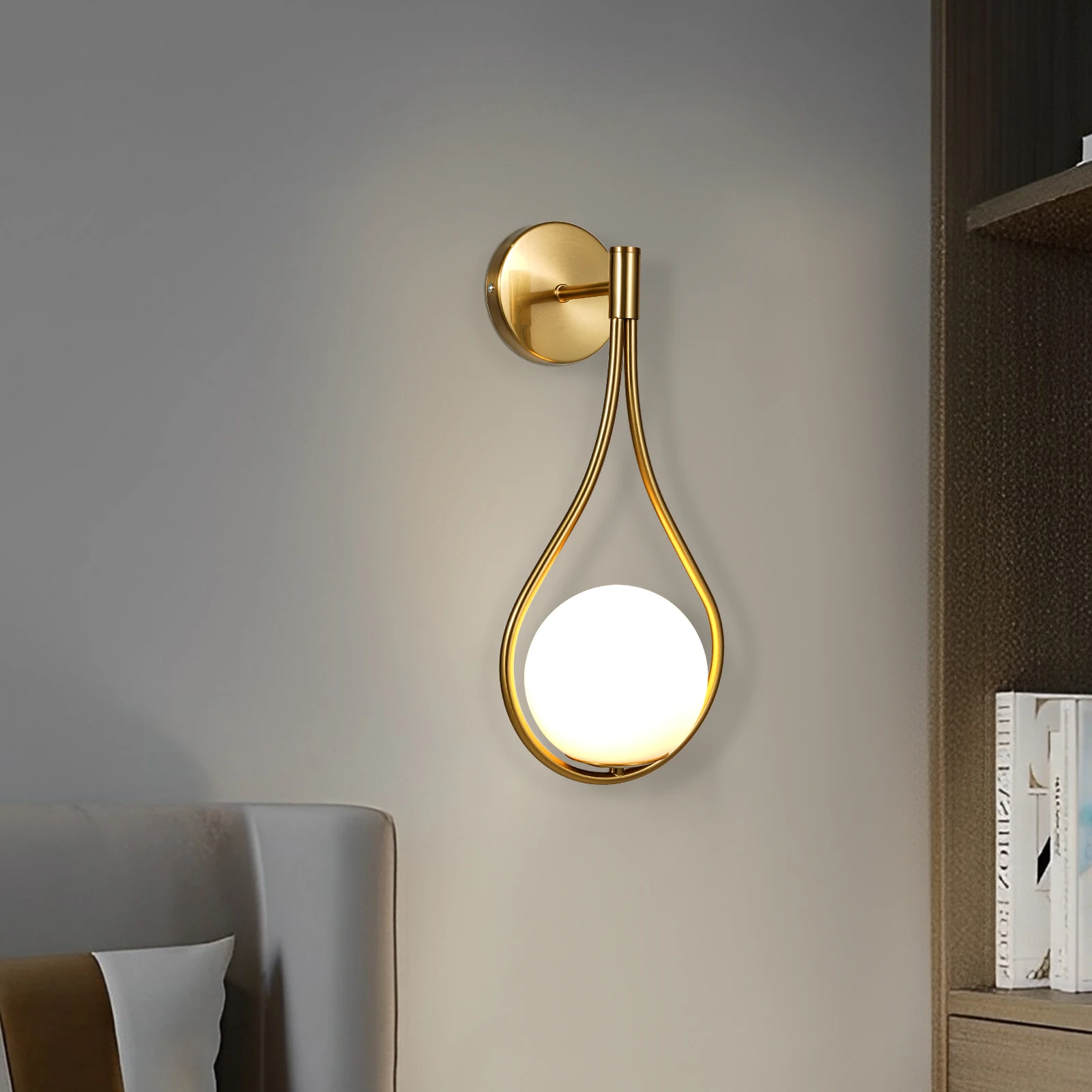 

Water Drop Design Wall Light: Elegant Metal & Glass Fixture for a Romantic and Artistic Ambience