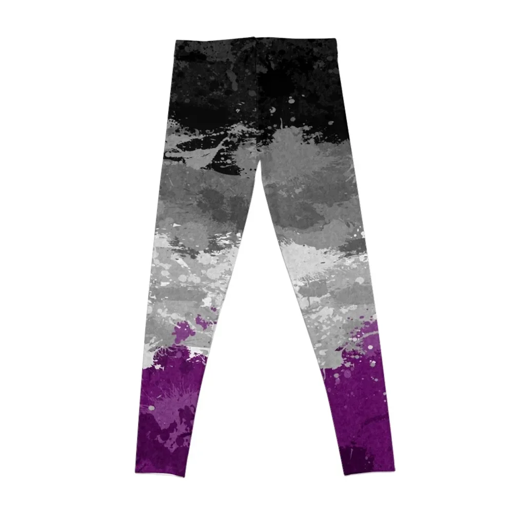 Abstract Paint Splatter Asexual Pride Flag Pattern Leggings gym wear Women's trousers gym's sportswear Womens Leggings