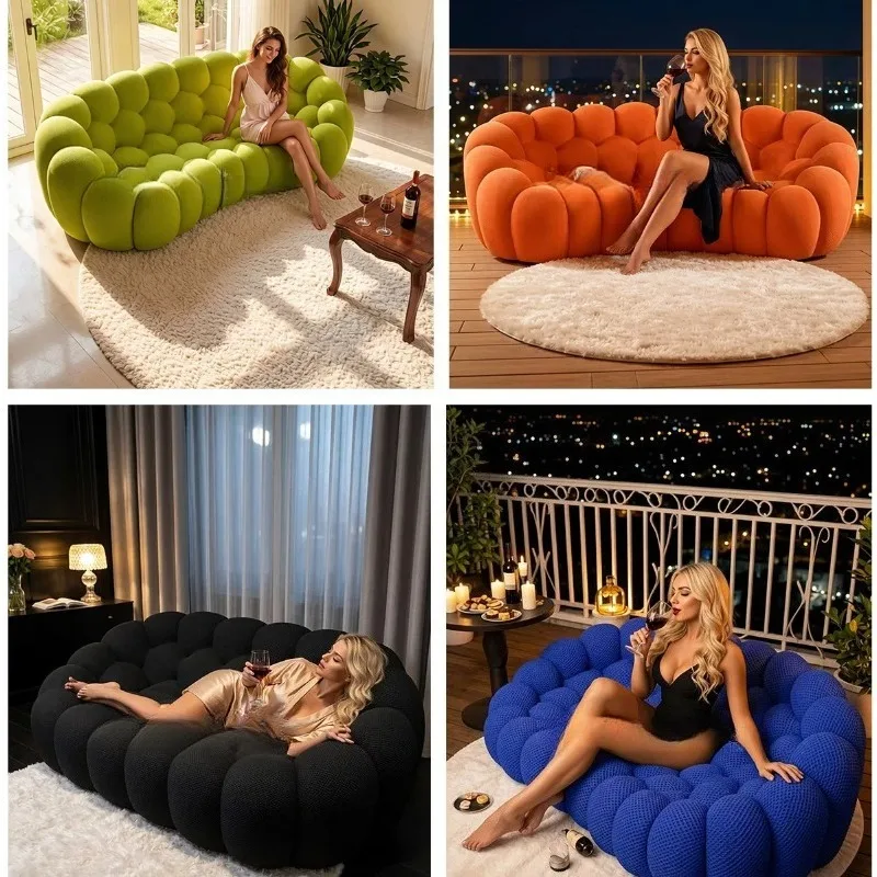 Yellow Bubble Living Room Sofas Oversized Cushion Nordic Modern Sofa Living Room Boneless Divano Soggiorno Home Furniture - view 6