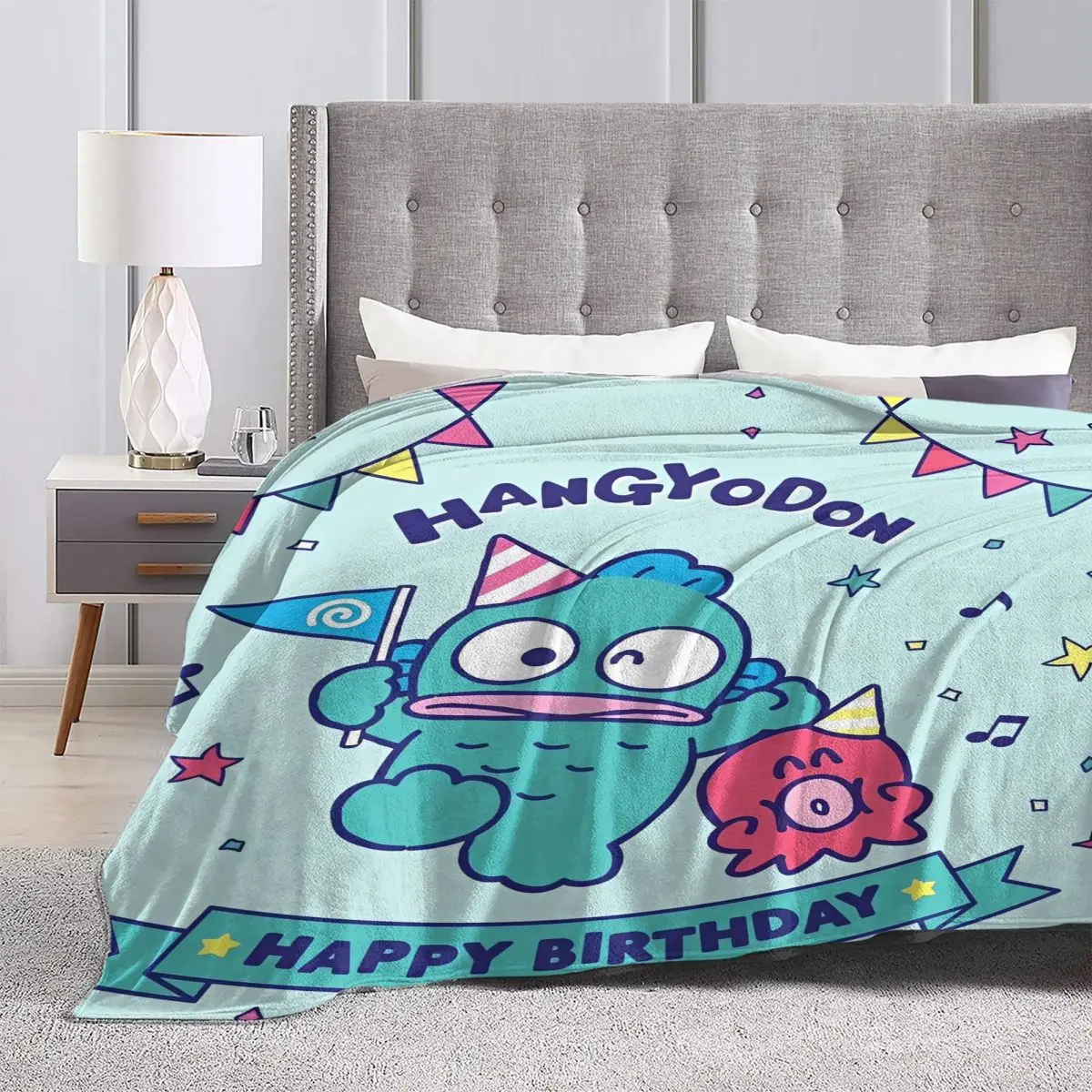 Hangyodon Sanrio Kawaii coperta Super morbida aereo viaggio peluche coperta decorazioni per la casa copriletto in flanella copridivano