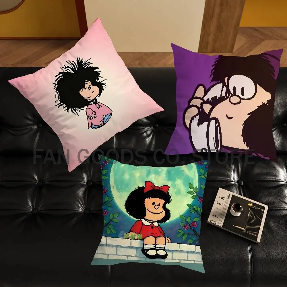 

Cute M-Mafaldas Printed Pillow Cover Cushion Case Simple Sofa Pillow Case No Pillow Core