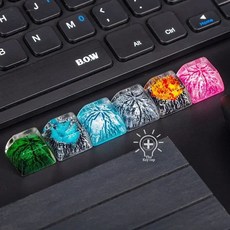 

Hand-Customized Resin Keycaps Snow Mountain Fuji For Mechanical Backlit Keyboards Custom Keycaps MX Switch GK64 GK61 Anne Pro 2