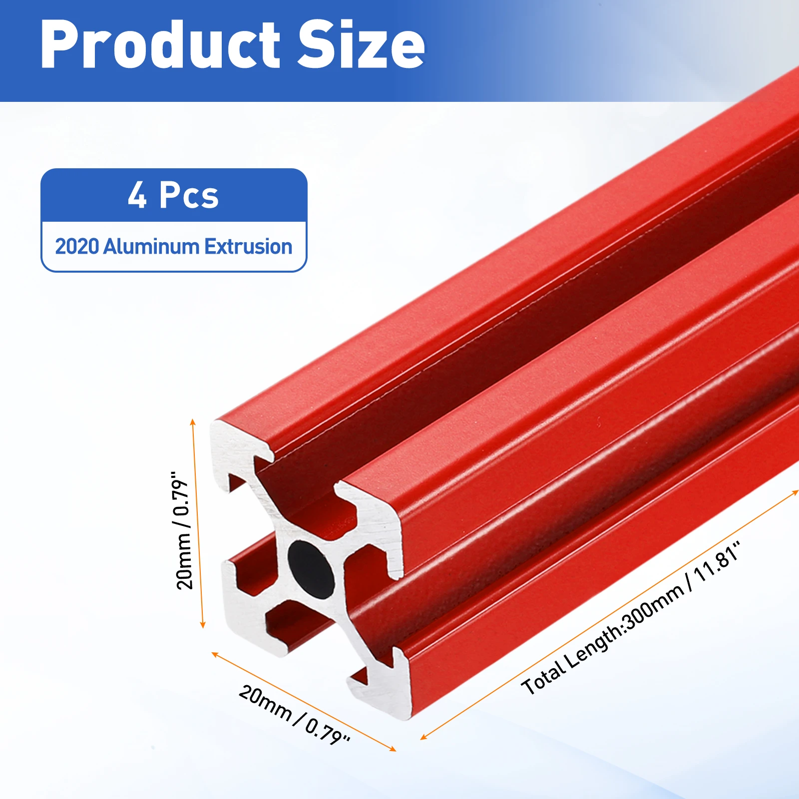 2/4pc 100-450mm 2020 Aluminum Extrusion Profile European Standard Anodized Linear Rail For 3d Printer Part Linear Rail Guide
