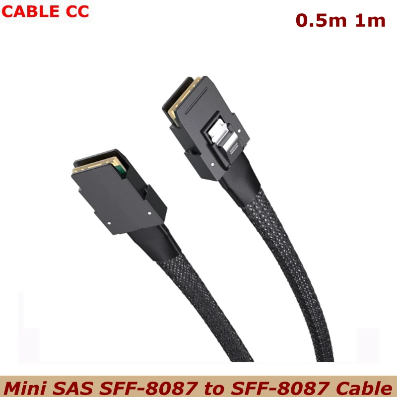 Internal Mini SAS SFF-8087 to SFF-8087 Cable,0.5m Internal Mini SAS Cable, 36Pin, 6Gbps, 100 Ohms, for Servers, RAID, SAS/SATA H