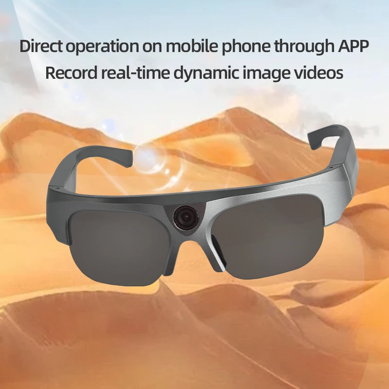 Registrazione App immagine in tempo reale Video Smart Glasses Long Endurance Smart Control 4K foto 2K registrazione Video per dispositivi Android