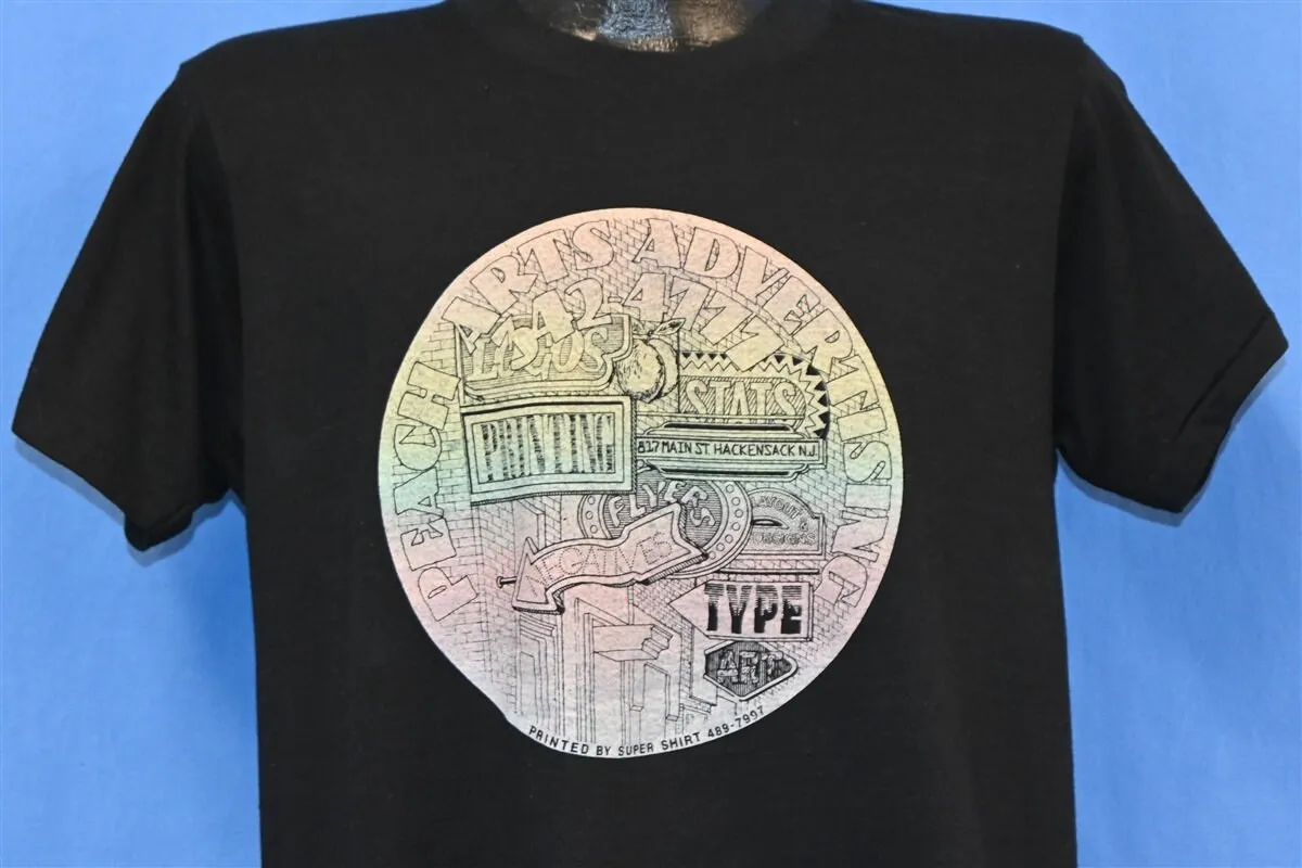 70s Peach Arts Advertising Company Hackensack New Jersey Rainbow T Shirt Large