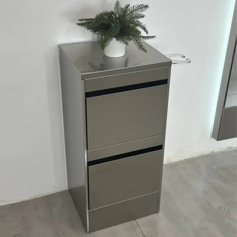 Hair salon tool cabinet Spot stainless steel anti-fingerprint barber shop trendy hair salon master cabinet cart storage cabinet