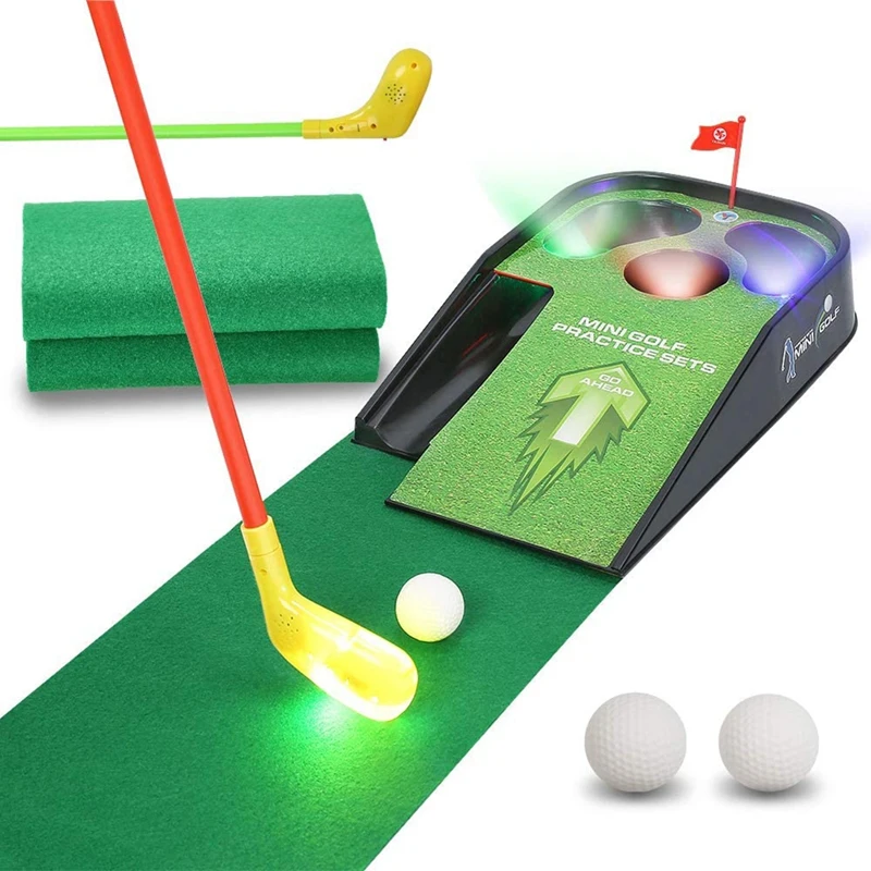 

Mini Golf Putting Green Putting Mat Set With Sound Effect For Kids, Toddlers, Golf Beginner