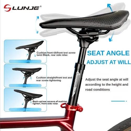 Imagen 2 del producto Tubo de tija de sillín de aleación de aluminio ultraligero, tubo de tija de sillín de bicicleta de montaña, amortiguador, tubos de asiento de bicicleta de amortiguación, 27,2/30,9/31,6mm