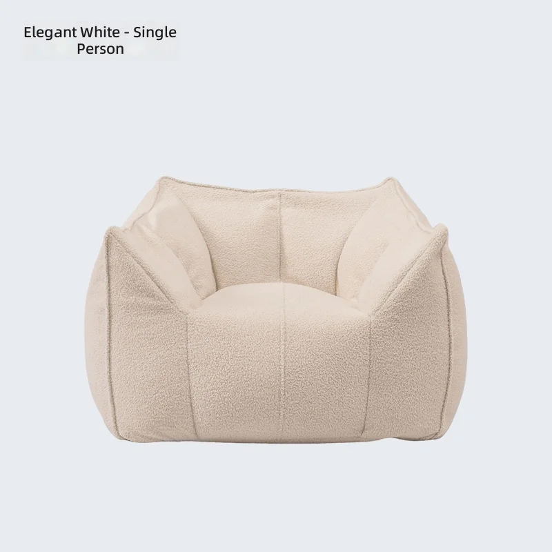 Modern Boucle Armchair Single Bean Bag Chair Vacuum Packed Compression Floor Sofa Couch for Living Room Bedroom