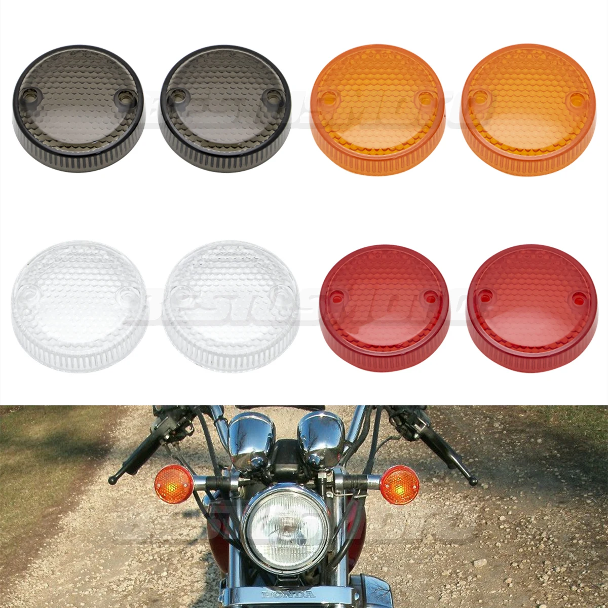 Cubierta de luces direccionales ABS para motocicleta, lente de luces indicadoras para Honda Shadow VLX600 VT700/800 Spirit VT1100 Magna VF750C Valkyrie