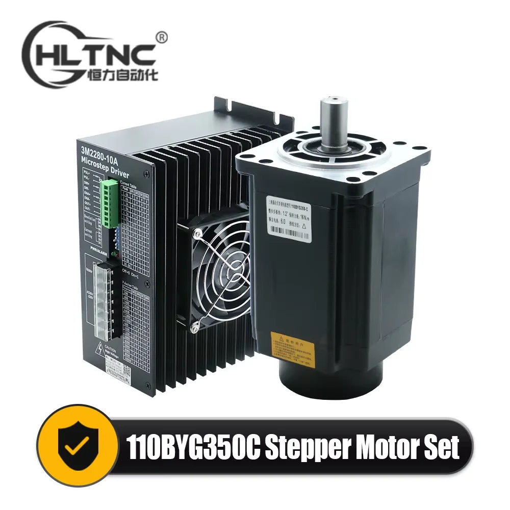 

3-фазный комплект шагового двигателя переменного тока, 110 мм, 16 Нм, 110BYG350C и 3M2280-10A, 220 В, гибридный, 6 А, для фрезерного станка с ЧПУ, настольного гравировального станка