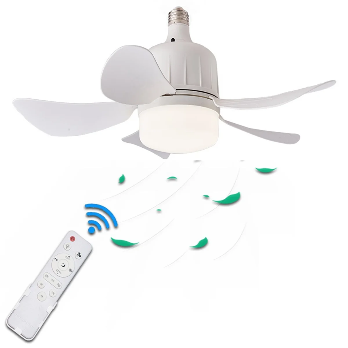 

Led Ceiling Fan Light E27 with Remote Control for Dimming, Suitable for Living Room, Study, Household Use, 85-265V