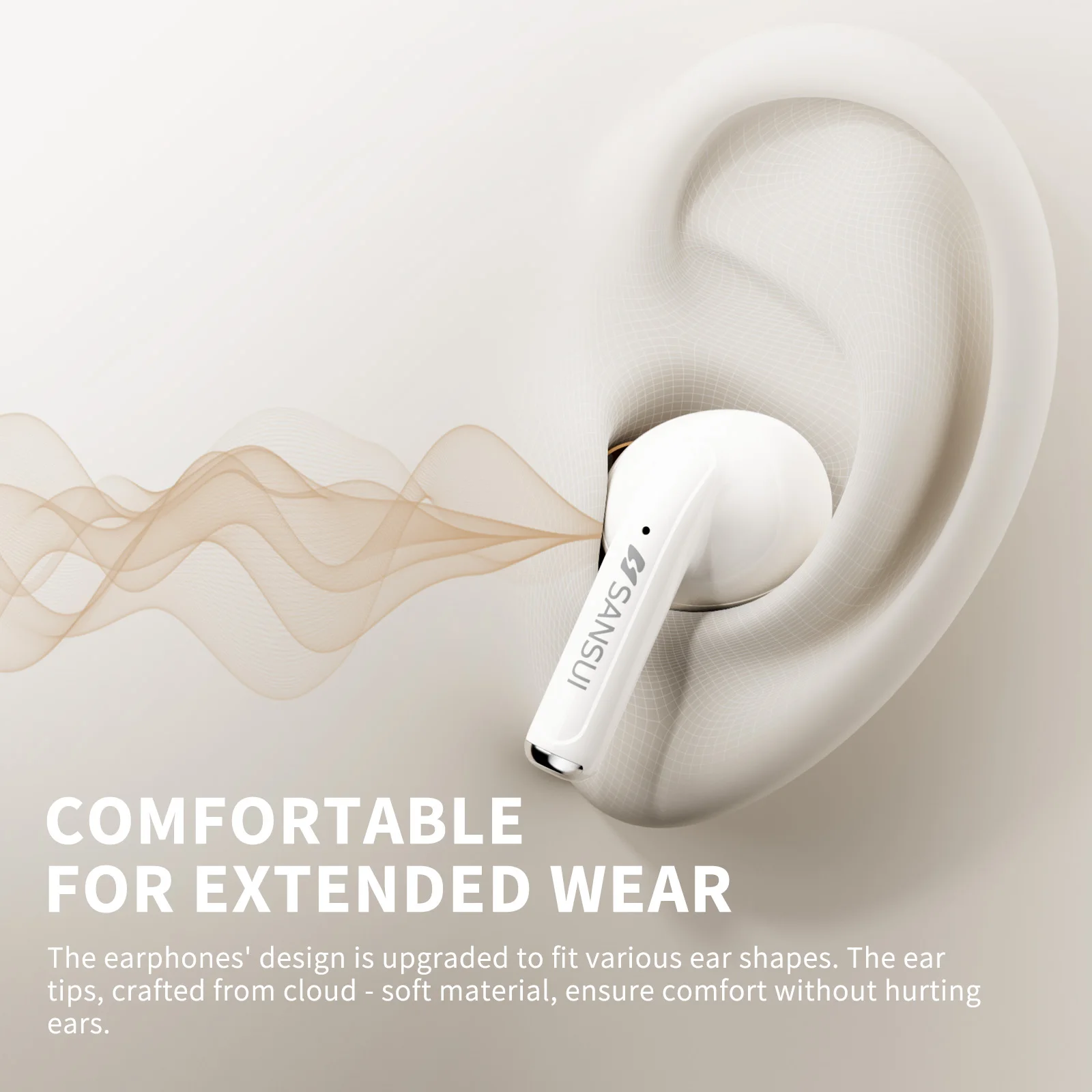 سماعات أذن Sansui W59 AI مترجم ANC بلوتوث 6.0 TWS سماعات أذن لاسلكية - 35 ديسيبل سماعات أذن بلوتوث بخاصية إلغاء الضوضاء النشطة