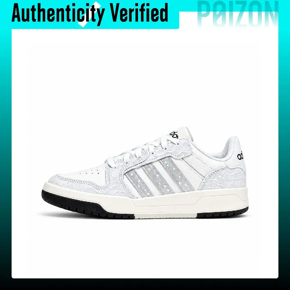 Adidas ENTRAP Skate Shoes Unisex Low Top White Black Silver Multicolor JI2546(Team1428)