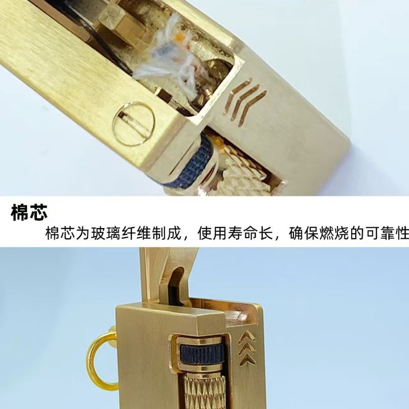 2026 New Fingertip Armor Brass Creative Personalized Press Ejection Kerosiene Lighter Is The First Choice for Gift Giving