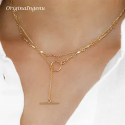 14k Gold Filled Chain Necklace Statement Collar Necklace Dainty Minimalist Jewelry Toggle Necklace Tarnish Resistant Choker